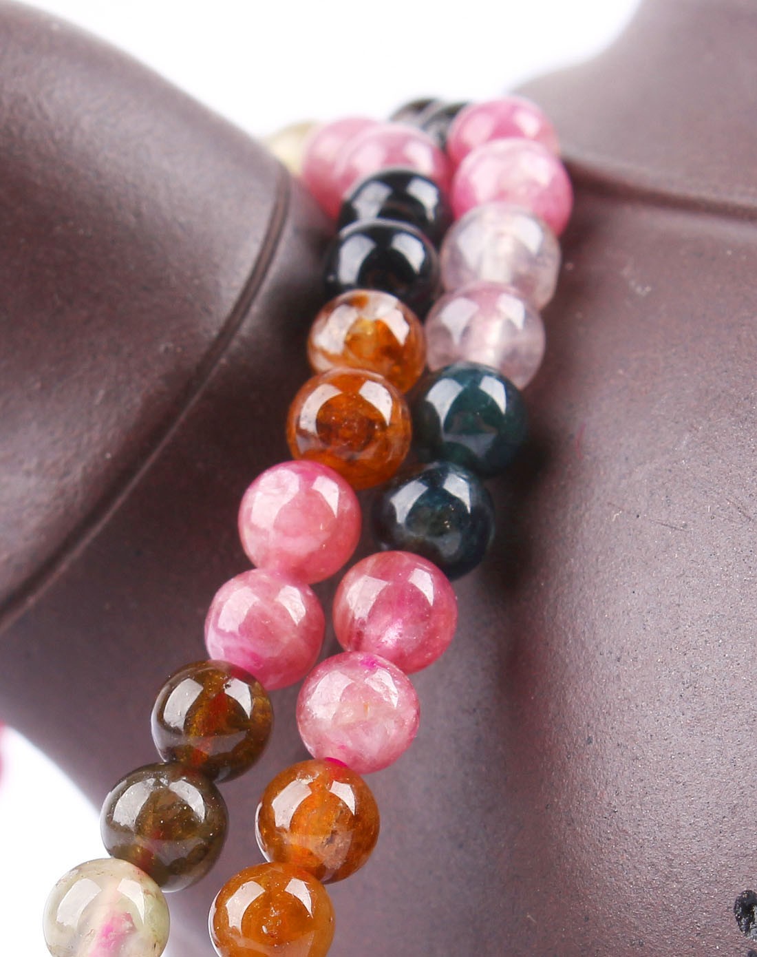 多彩辟邪系 天然碧玺串珠手串4mm 附证书