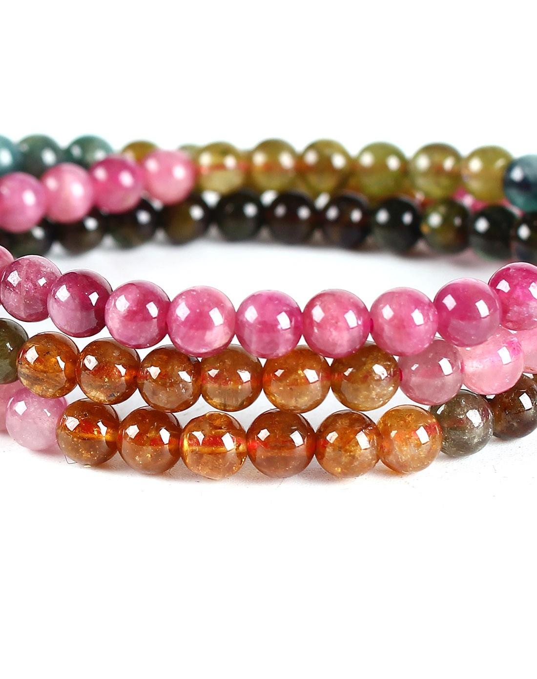 精选天然碧玺串珠手串5mm 附证书