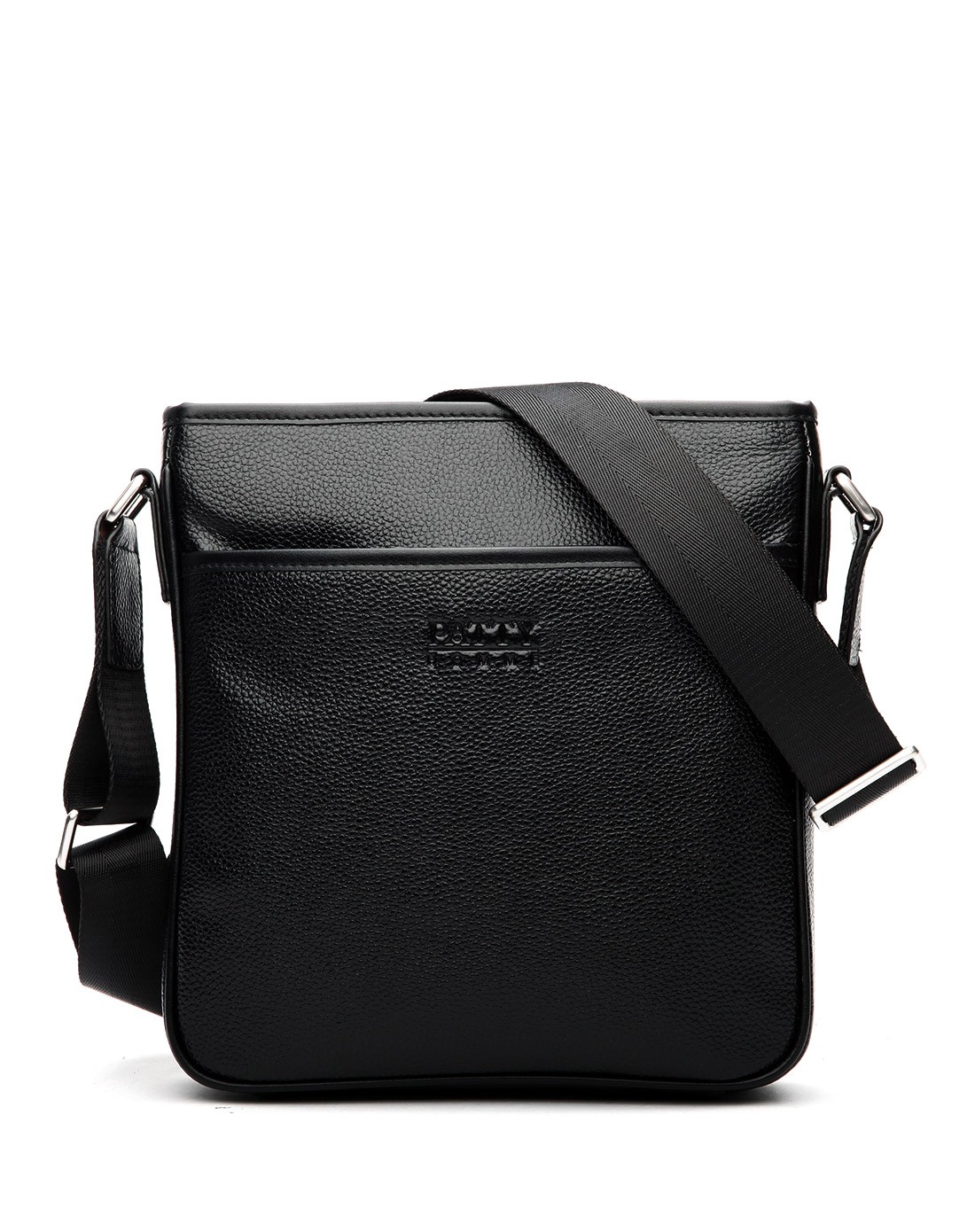 男士黑色真皮经典商务单肩包(软牛皮)