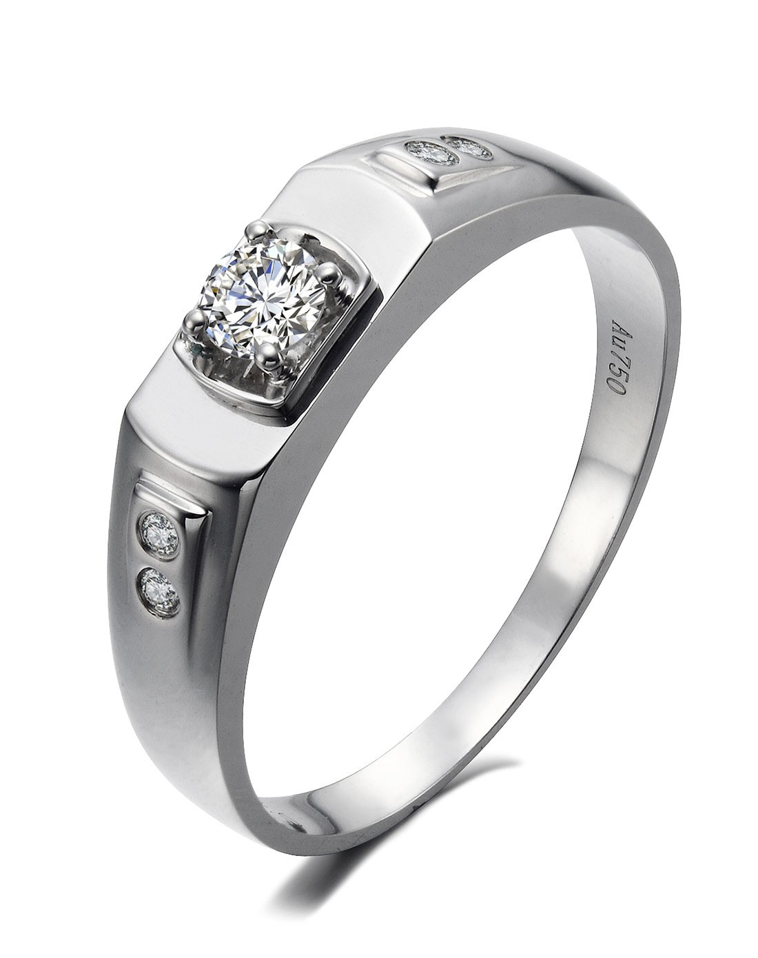 28克拉18k白金天然钻石男戒(可免费改圈)(赠eclos海燕窝补水面膜)