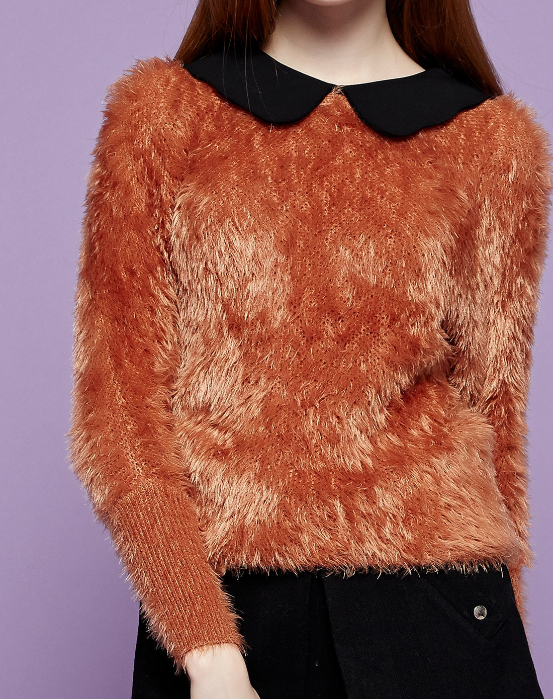 虾肉色时髦舒适蝙蝠袖上衣