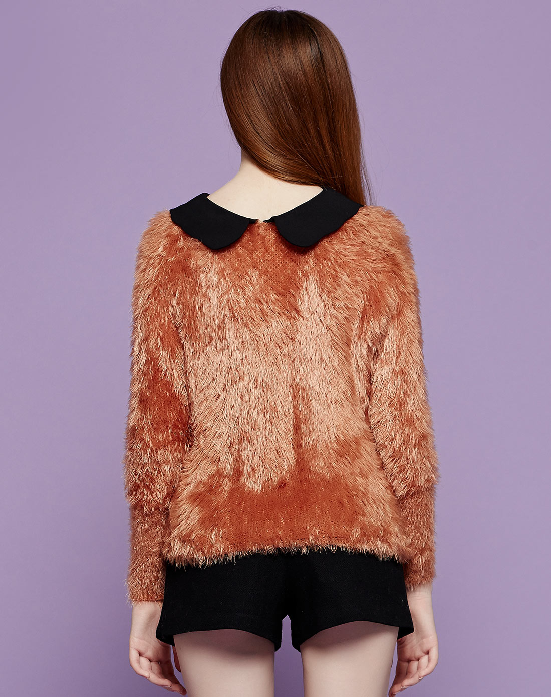 虾肉色时髦舒适蝙蝠袖上衣