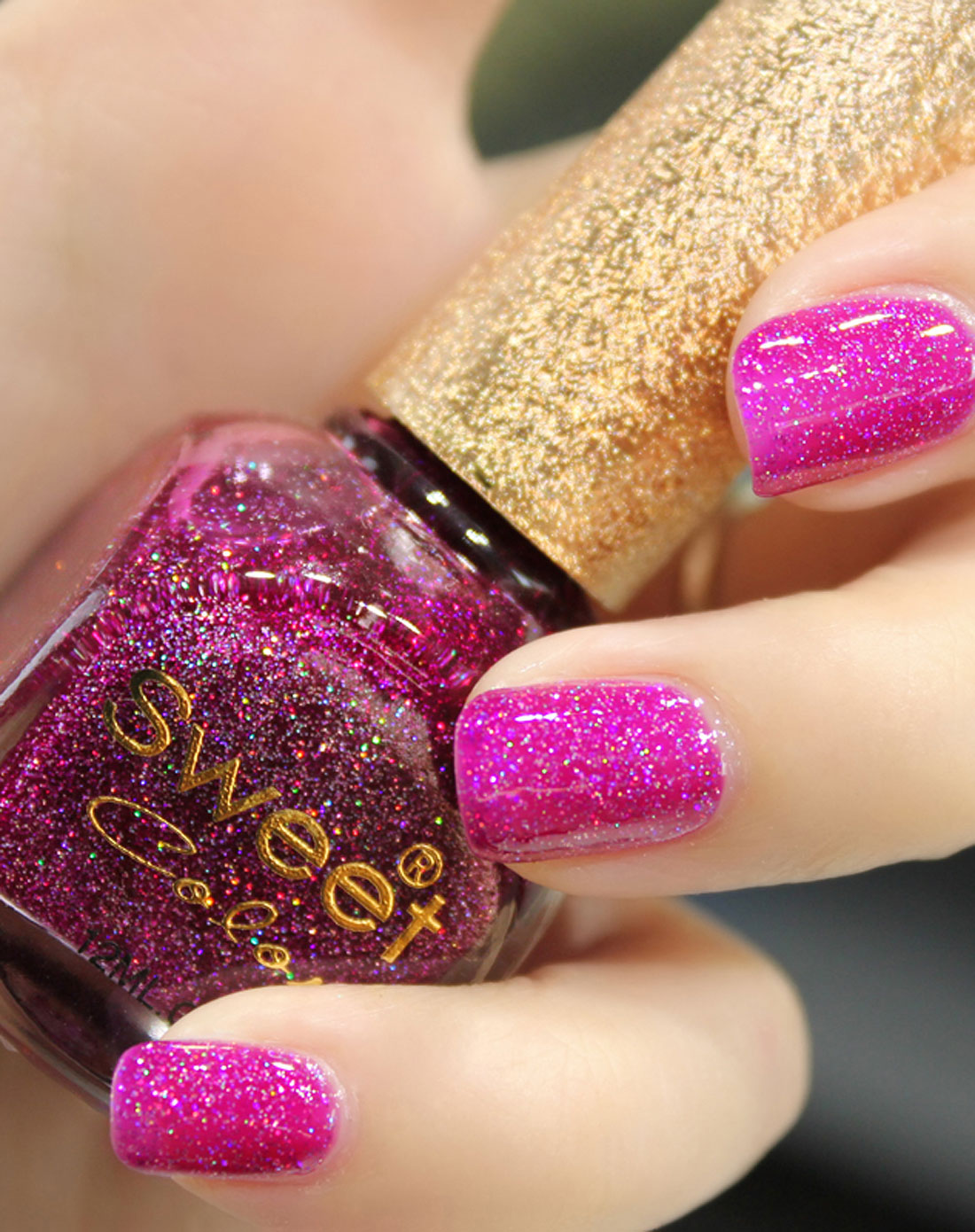 sweet color指甲油专场-紫红色七彩钻石系列指甲油 12ml