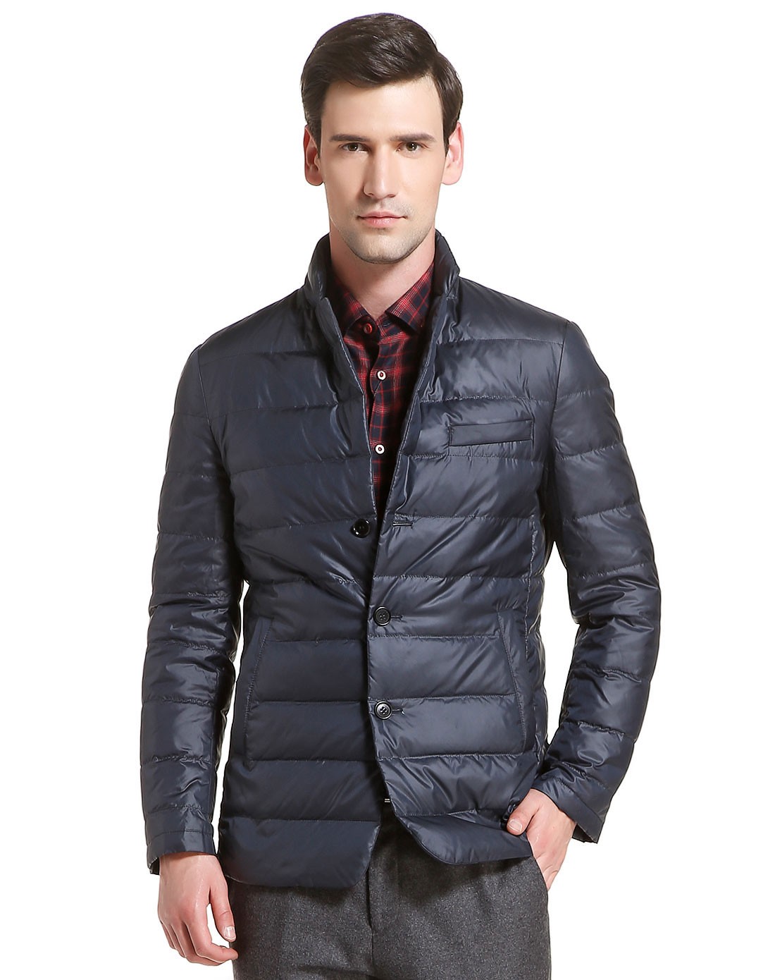 澳伦61多兰aolun duolan深蓝色潮流双袋长袖羽绒服4959蓝色_唯品会