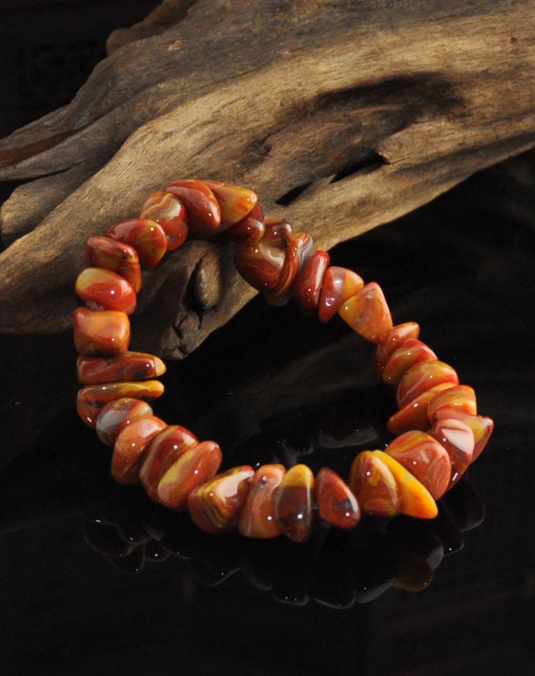 极品老坑"战国红"玛瑙手链