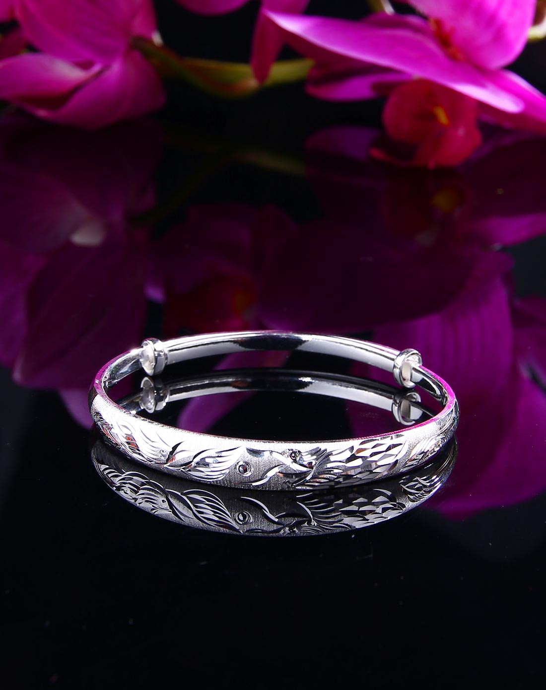 s999千足银龙凤手镯