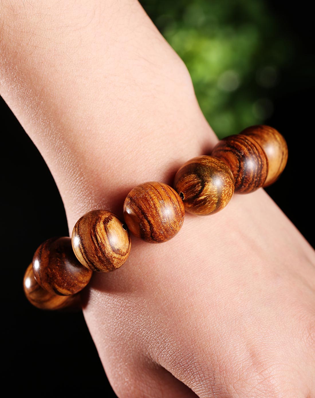 天然印尼花奇楠手串18mm