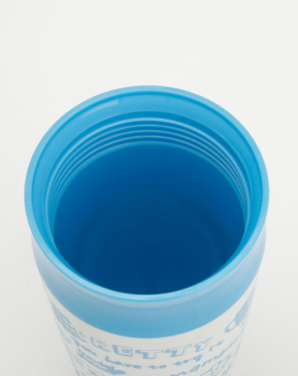蓝色印图塑料水杯