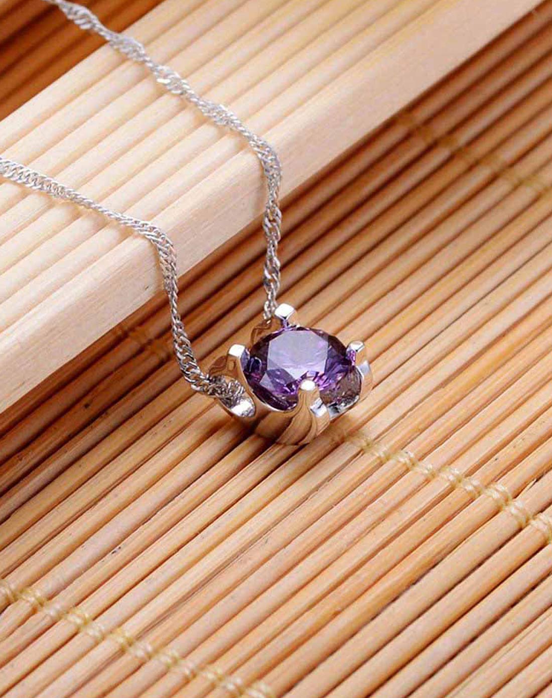 925银紫钻项链爱的唯一