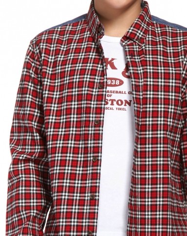 红/多色经典格子休闲长袖衬衫