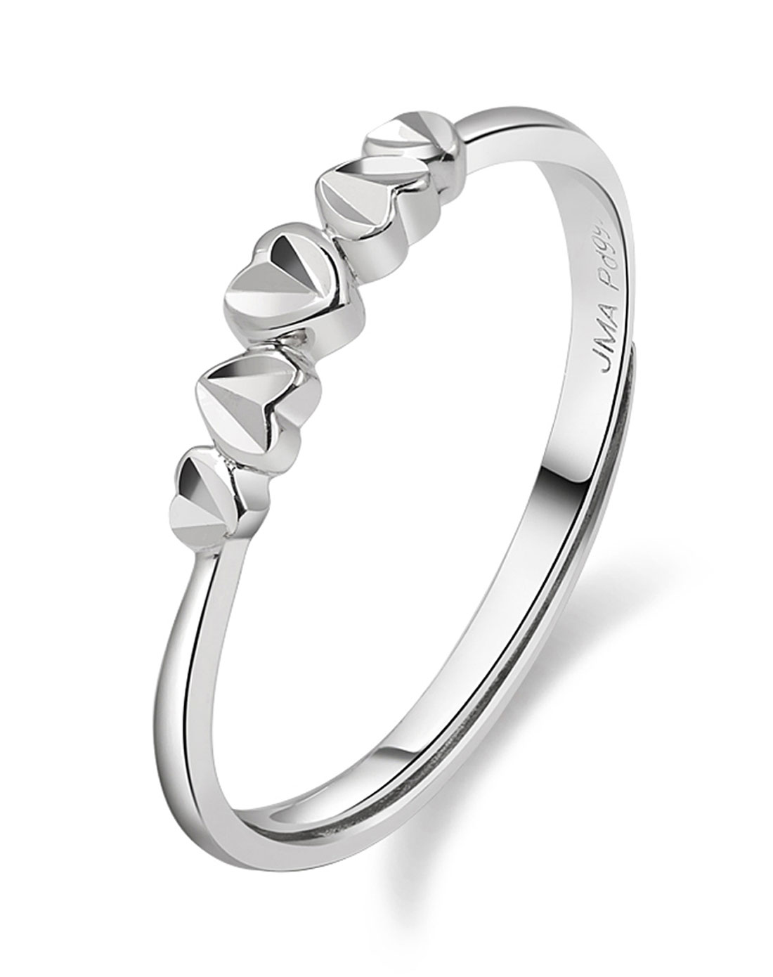 银色千足钯金白金女戒可人15