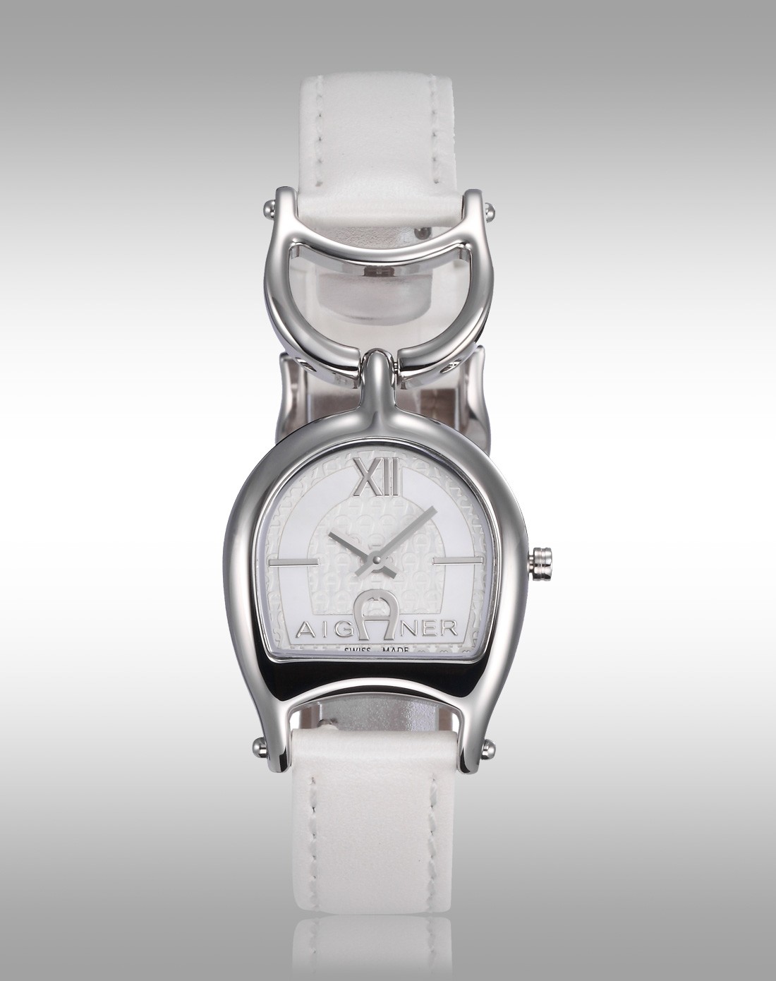 aigner 女款 瑞士原装时尚优雅手链式石英手表 黑色牛皮表带