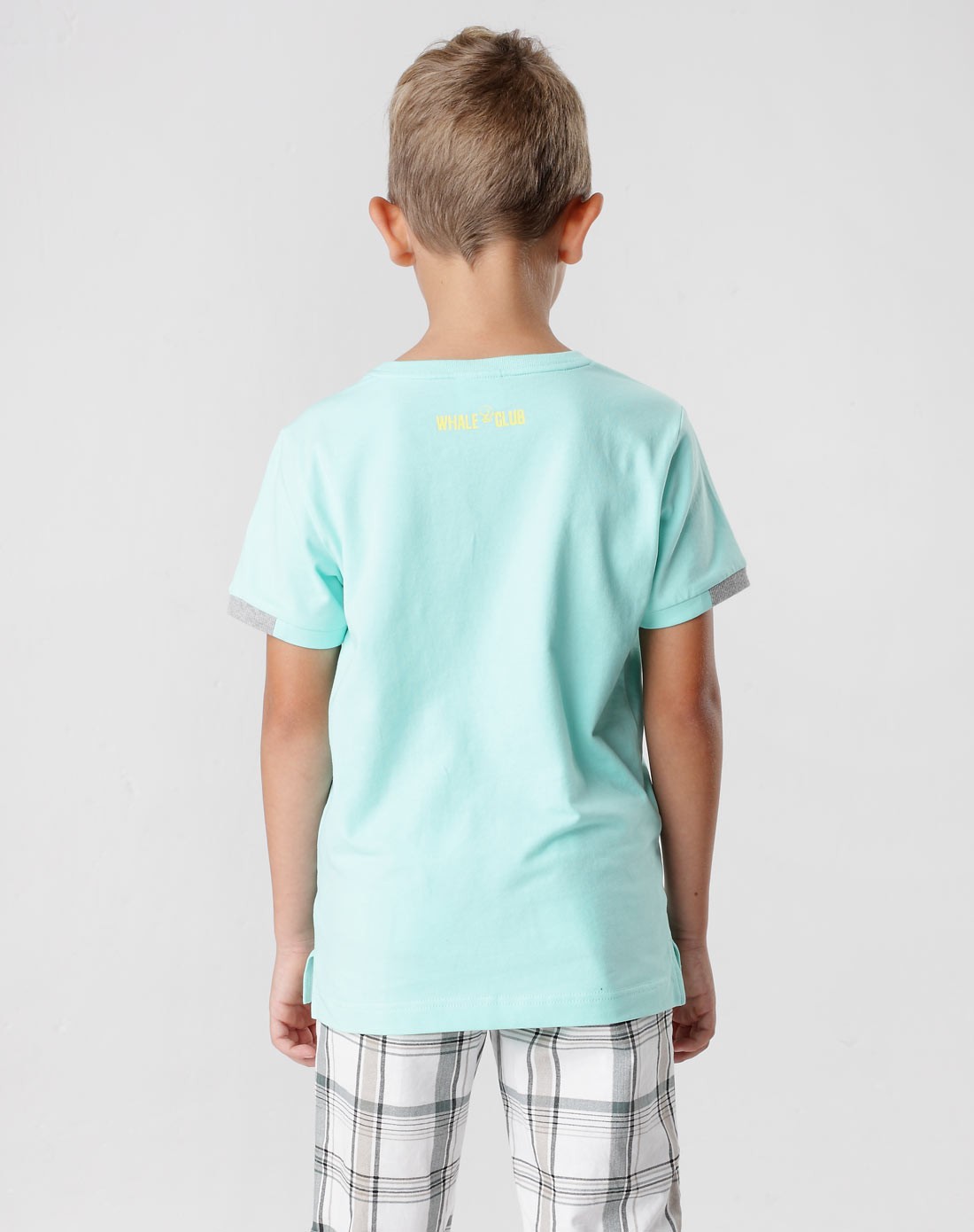 男童石青绿短袖t恤