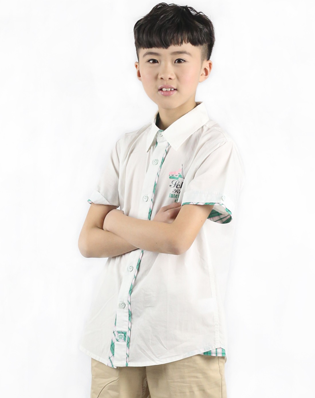 男童漂白清爽休闲衬衫