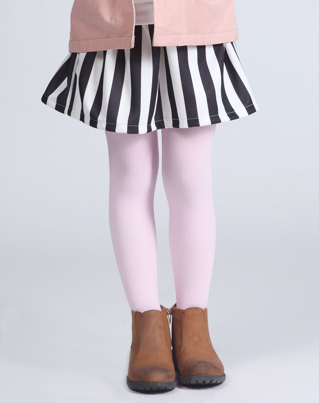 女童粉色竖条纹连裤袜