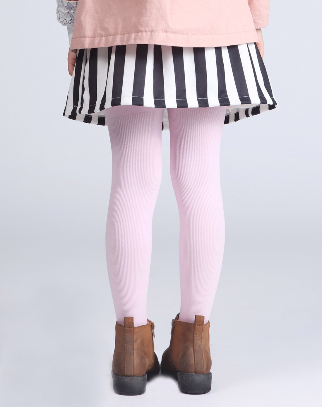 女童粉色竖条纹连裤袜