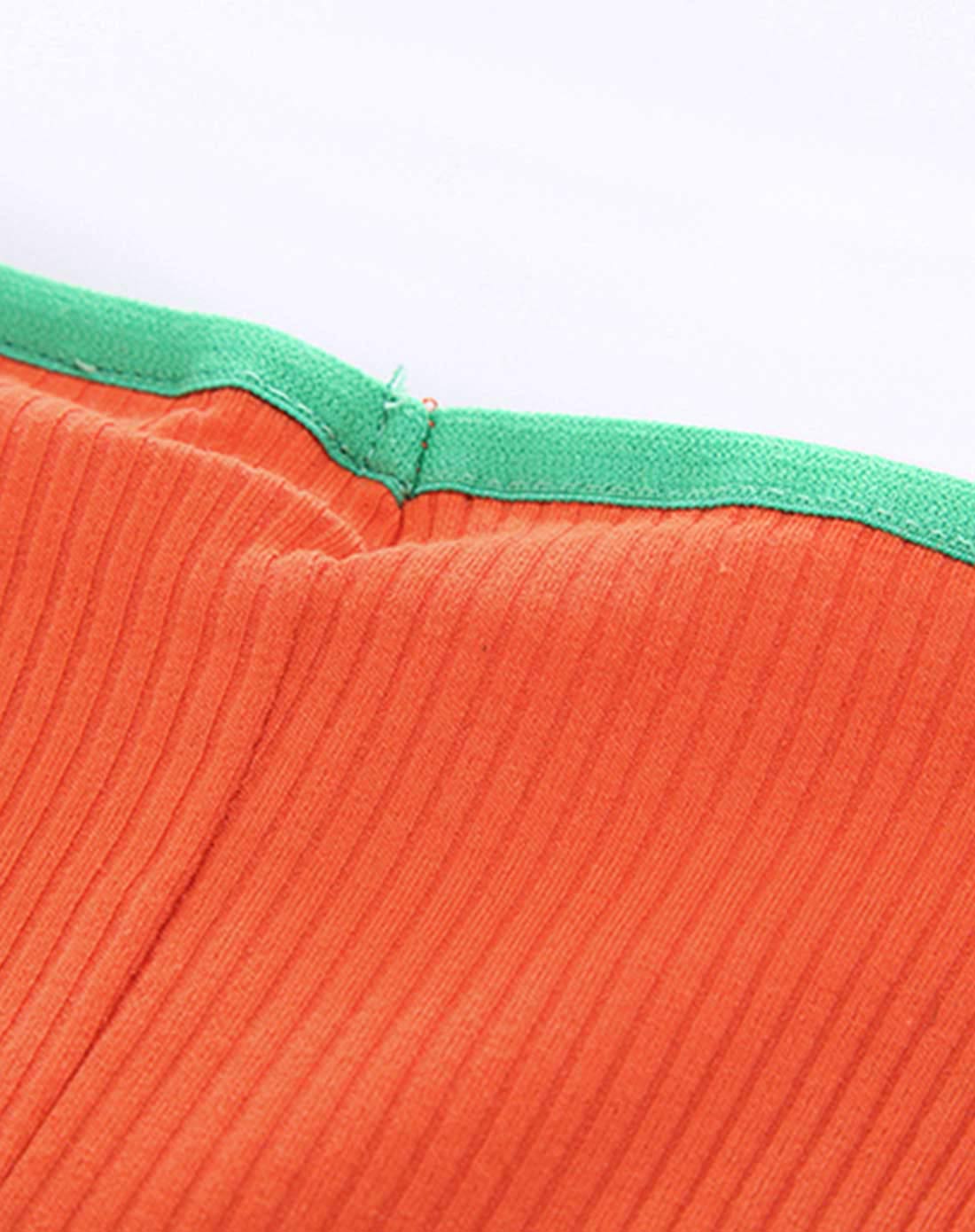 女童橘色打底裤