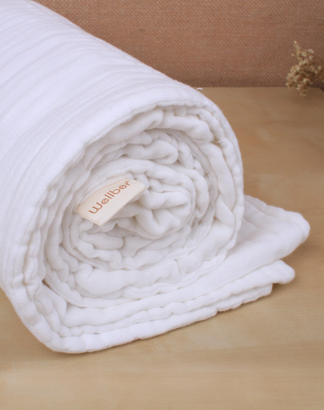 5层医用级超柔全棉水洗纱布浴巾80*140cm(白色)