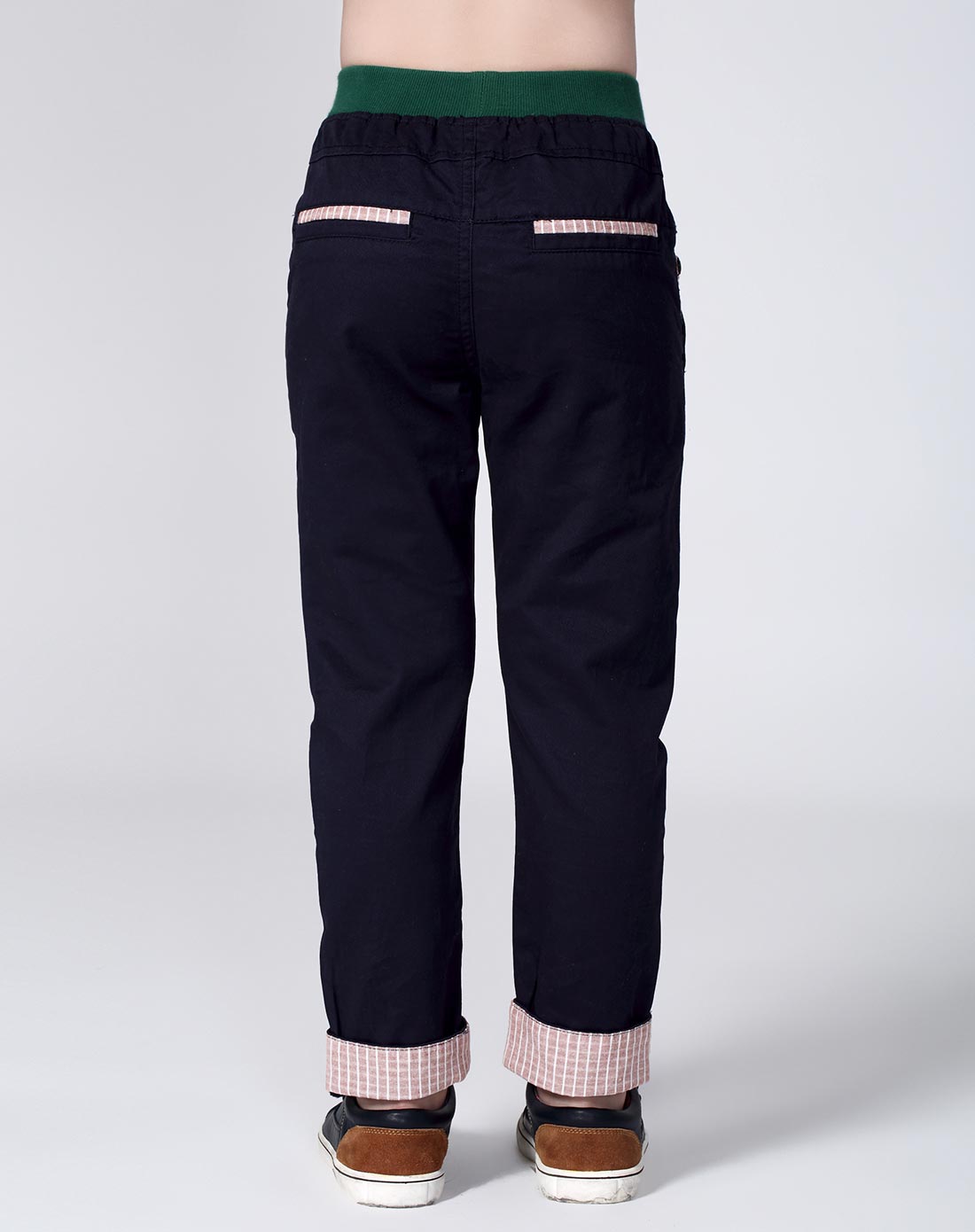 男童藏青休闲棉布长裤