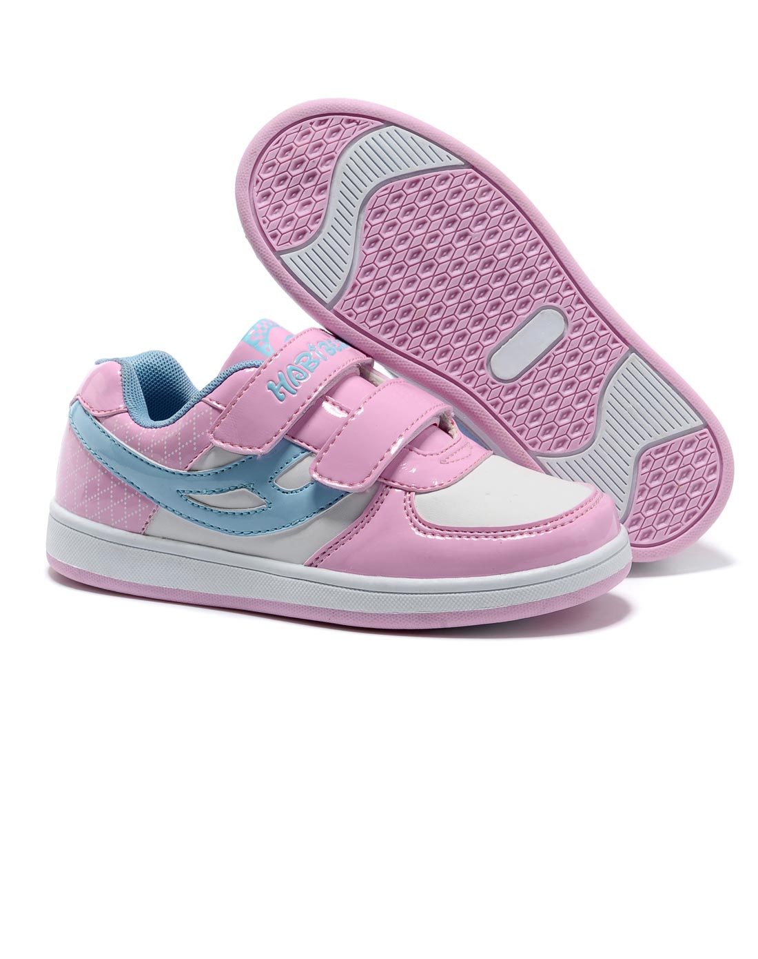 哈比熊女童装童鞋混合专场-女童白/粉红儿童板鞋