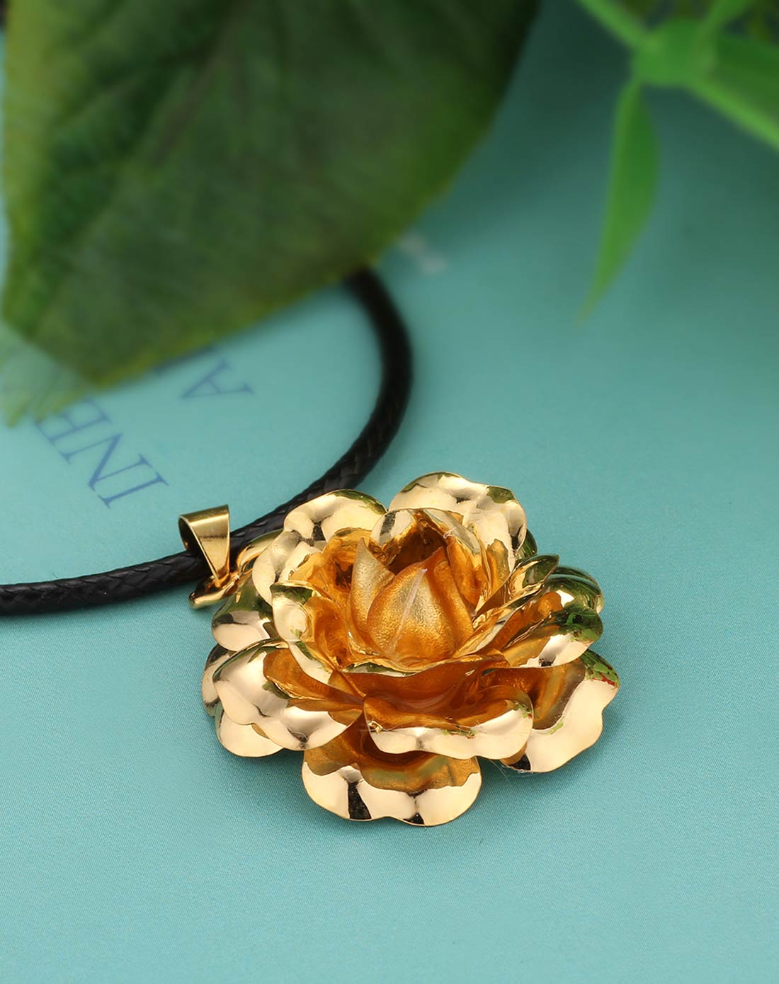 荟萃黄金饰品专场-镀金摆件 金箔玫瑰-吊坠