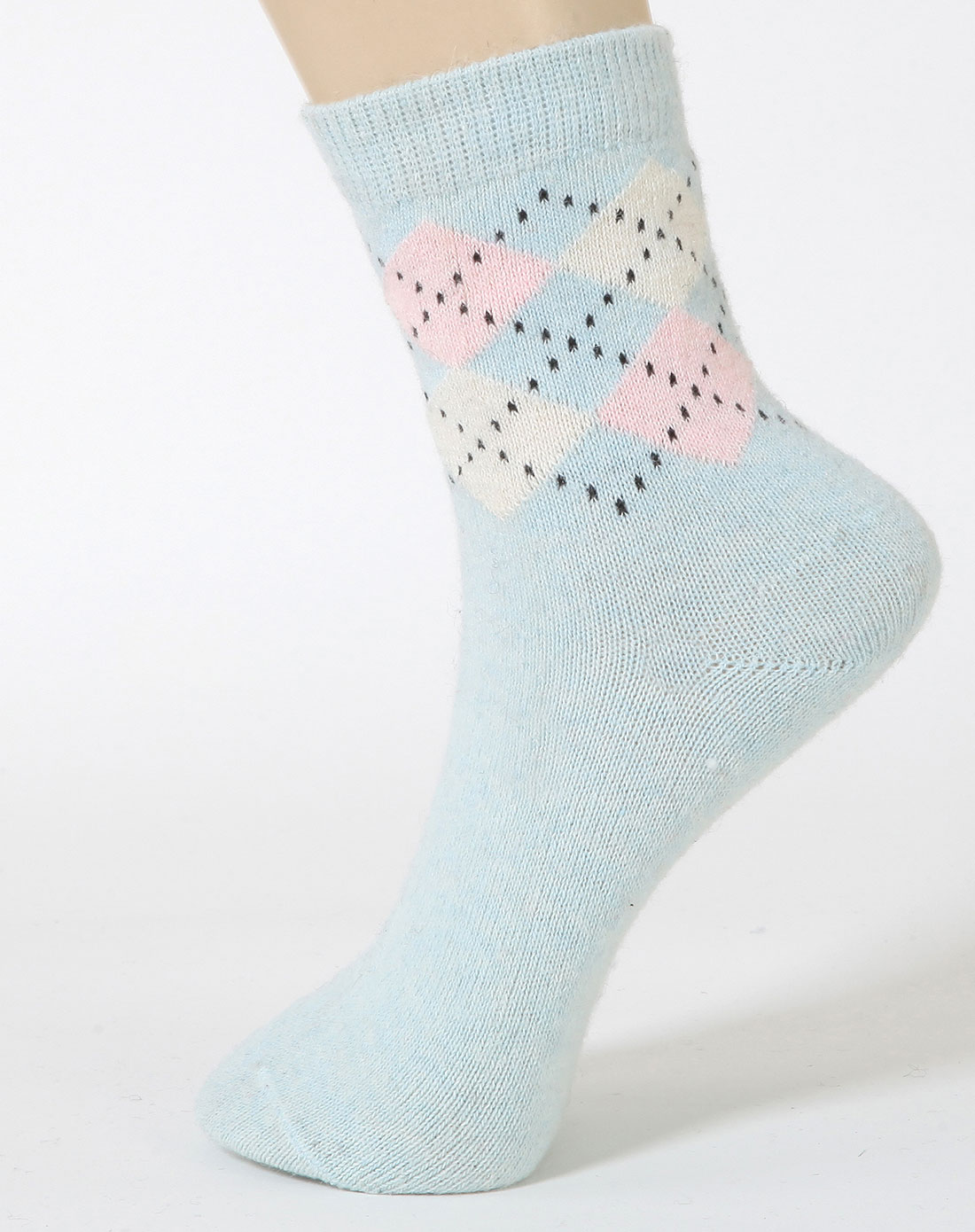 梦娜mengna&原字弹yzd袜子混合专场-梦娜 5双装方格提花长筒女厚兔