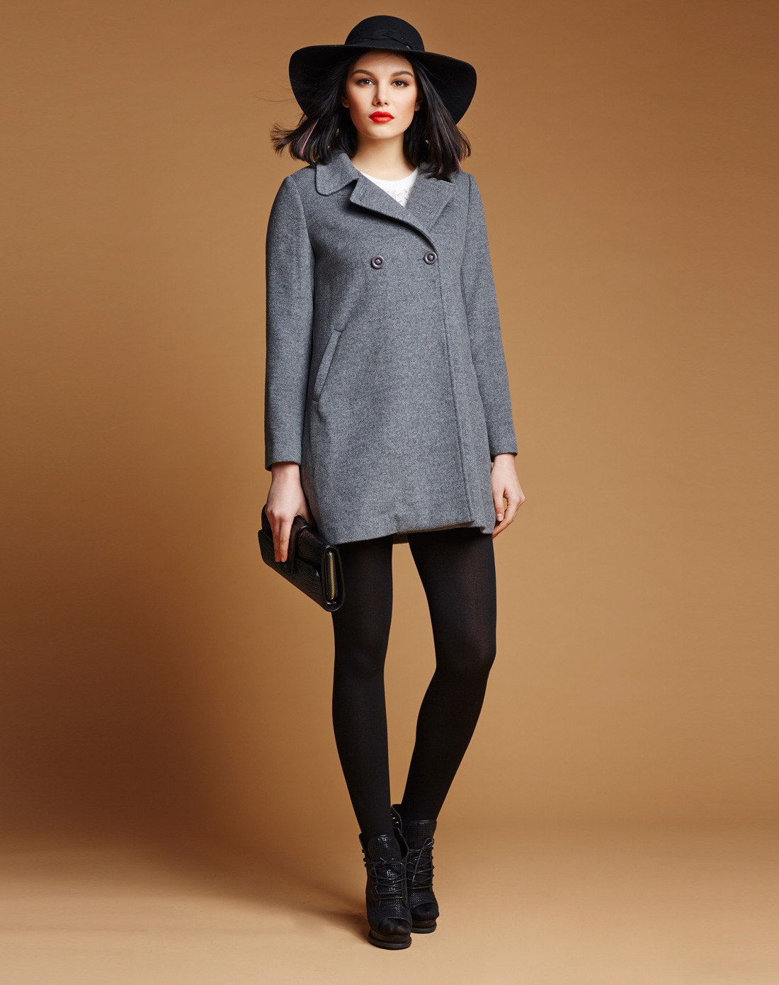 卡莎布兰卡casablank灰色时尚百搭中长款长袖大衣c14d08009852_唯品会