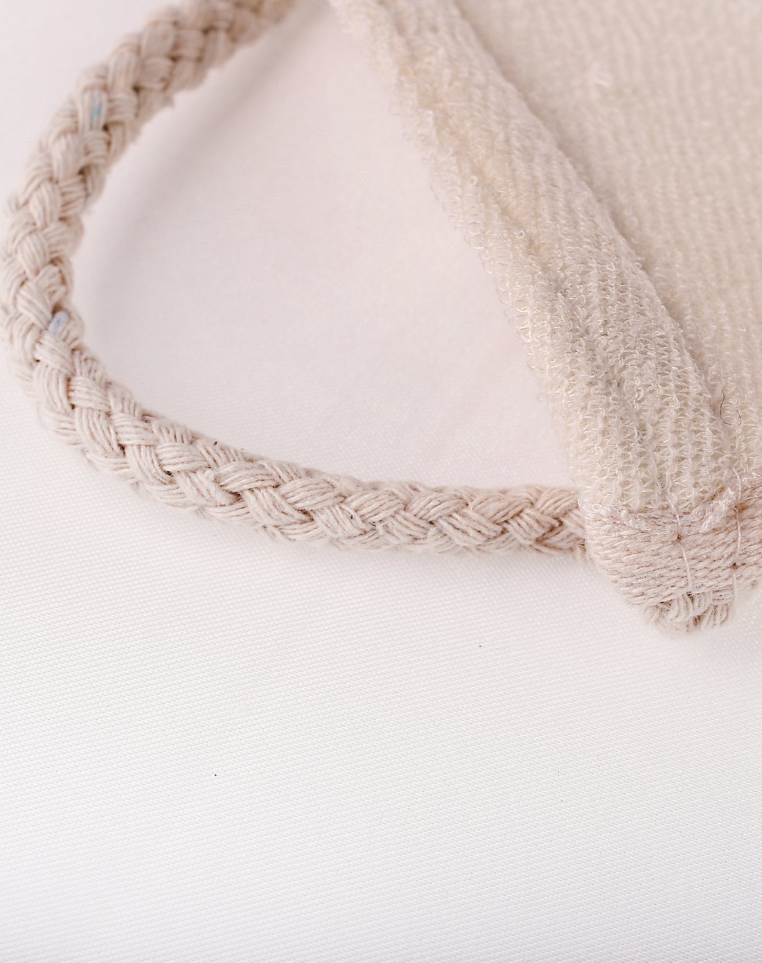 米色棉麻深层清洁免搓拉背长条澡巾