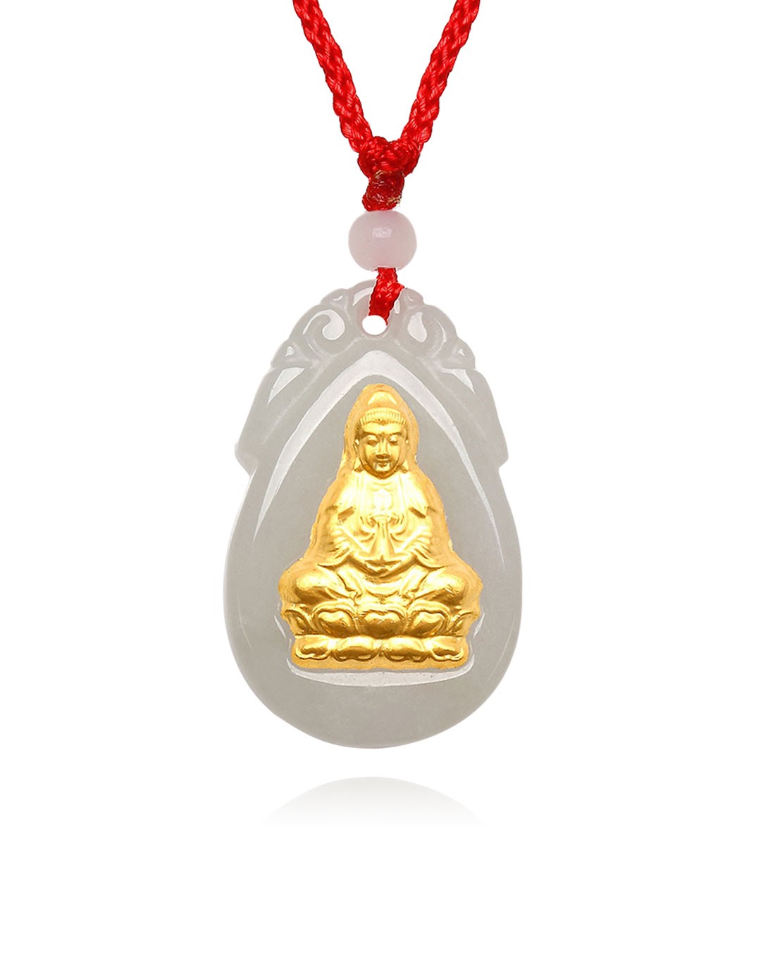 千足金观音天然翡翠吊坠