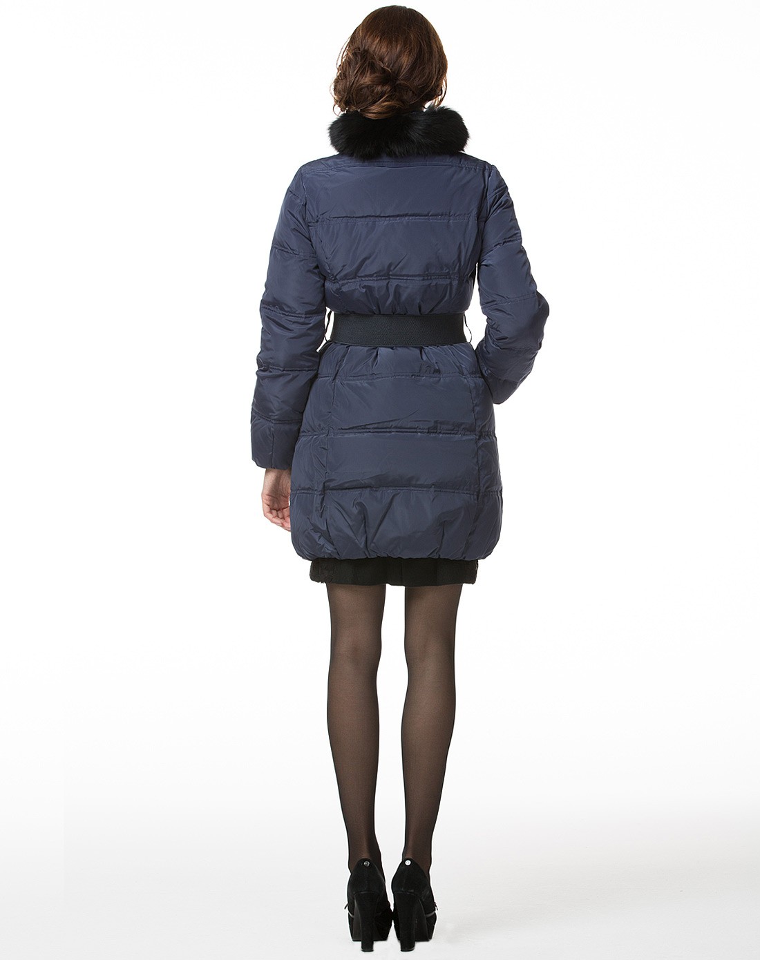 nicole蝴蝶结修身羽绒服(赠腰带)