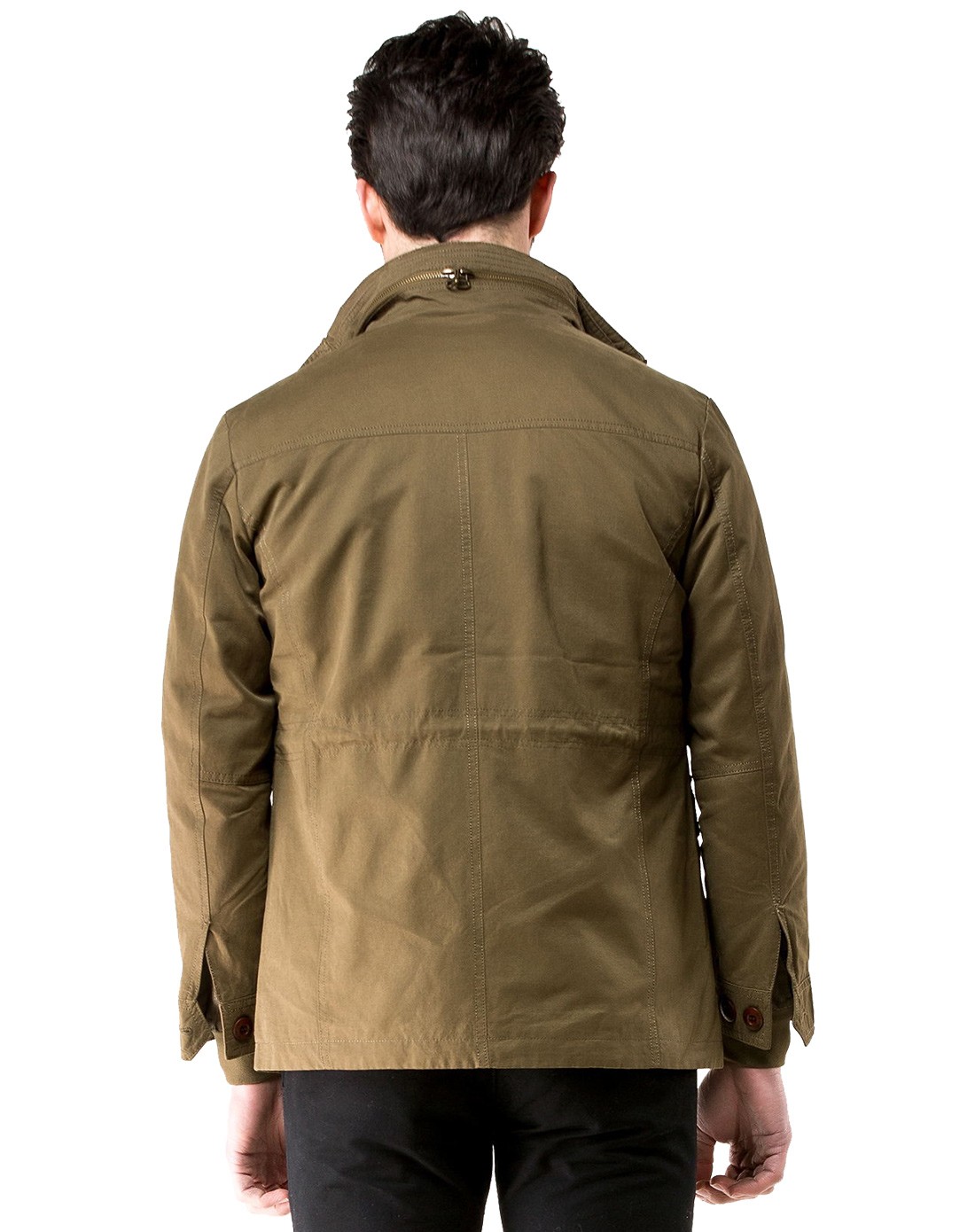 男款浅军色立领长袖棉服 可脱卸两件套