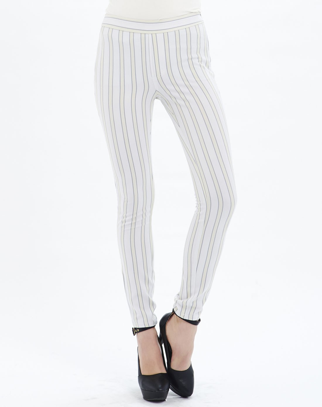 coco deal& rouge diamant女装黄色条纹印花紧身打底长裤33216218j