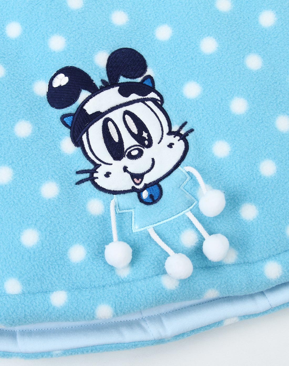 巴布豆 中性土耳其蓝色针织圆点棉披风