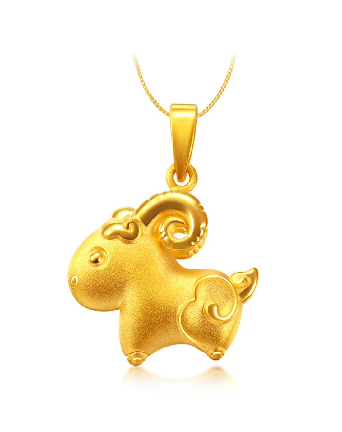 crd3d硬金黄金吊坠12生肖羊 羊小花