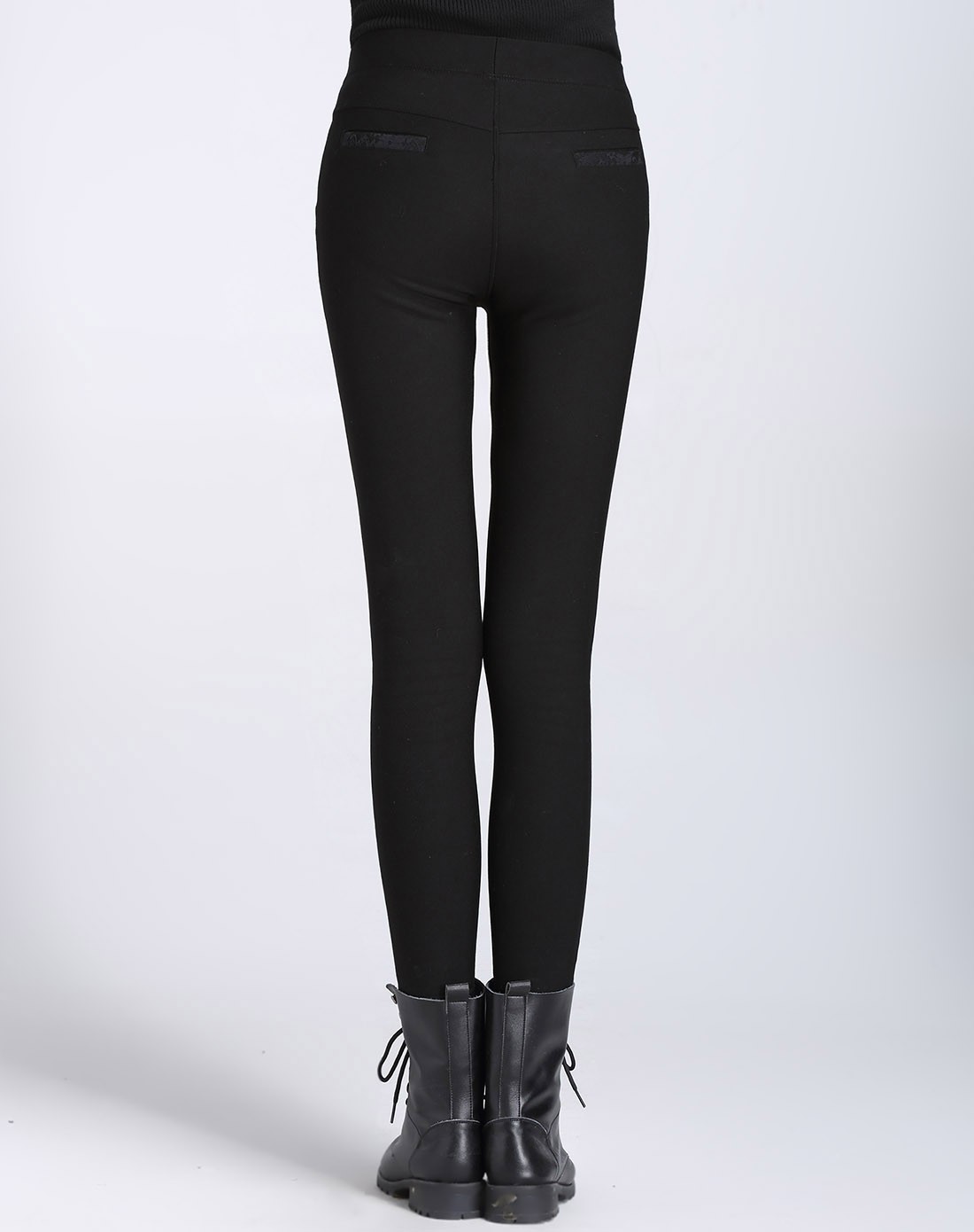 suya女裤专场黑色复绒加厚打底裤14505971-10a_唯品会