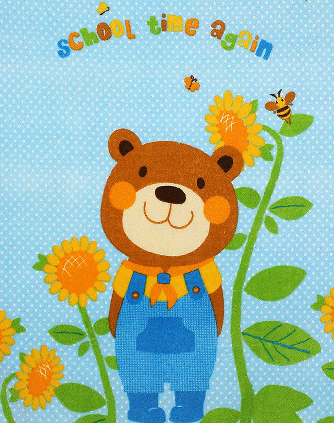 lovo儿童小熊与向日葵珊瑚绒毯100*140cm