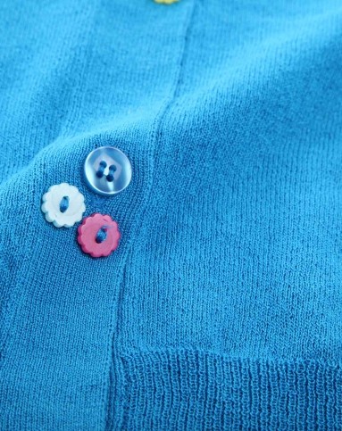 女款孔蓝色长款针织开衫