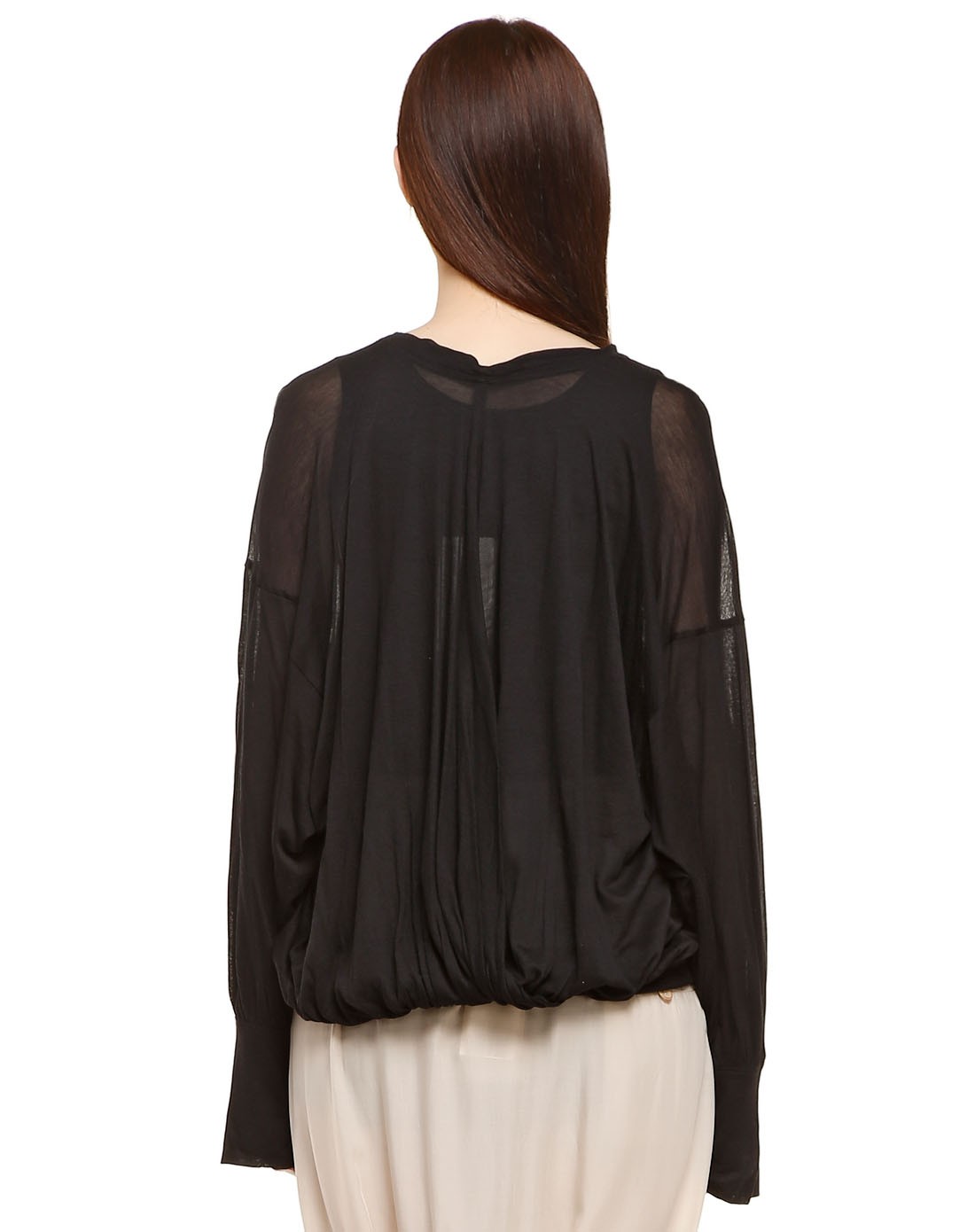 黑色百搭舒适蝙蝠袖上衣
