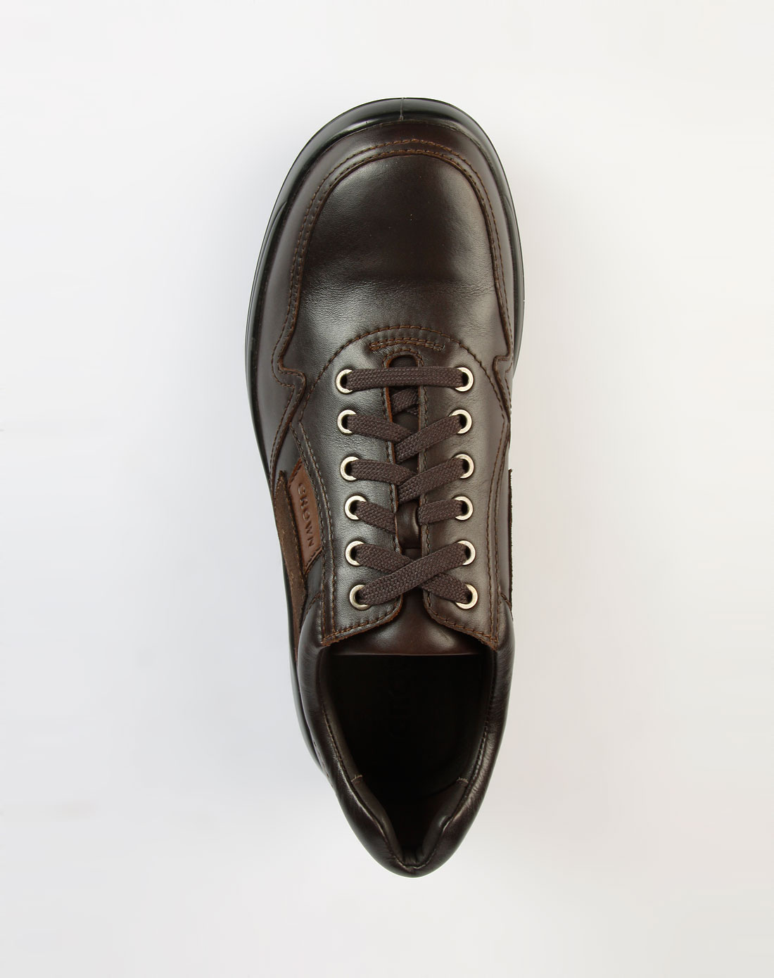 皇冠crown 啡色商务休闲皮鞋