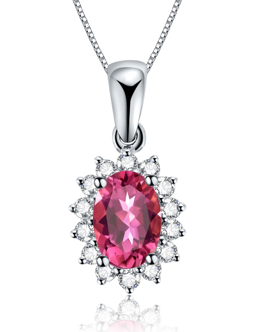 18k玫瑰金红尖晶钻石吊坠戴妃款