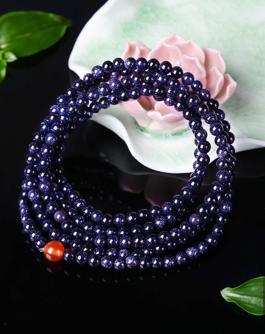 蓝星石转运5圈圆珠手串