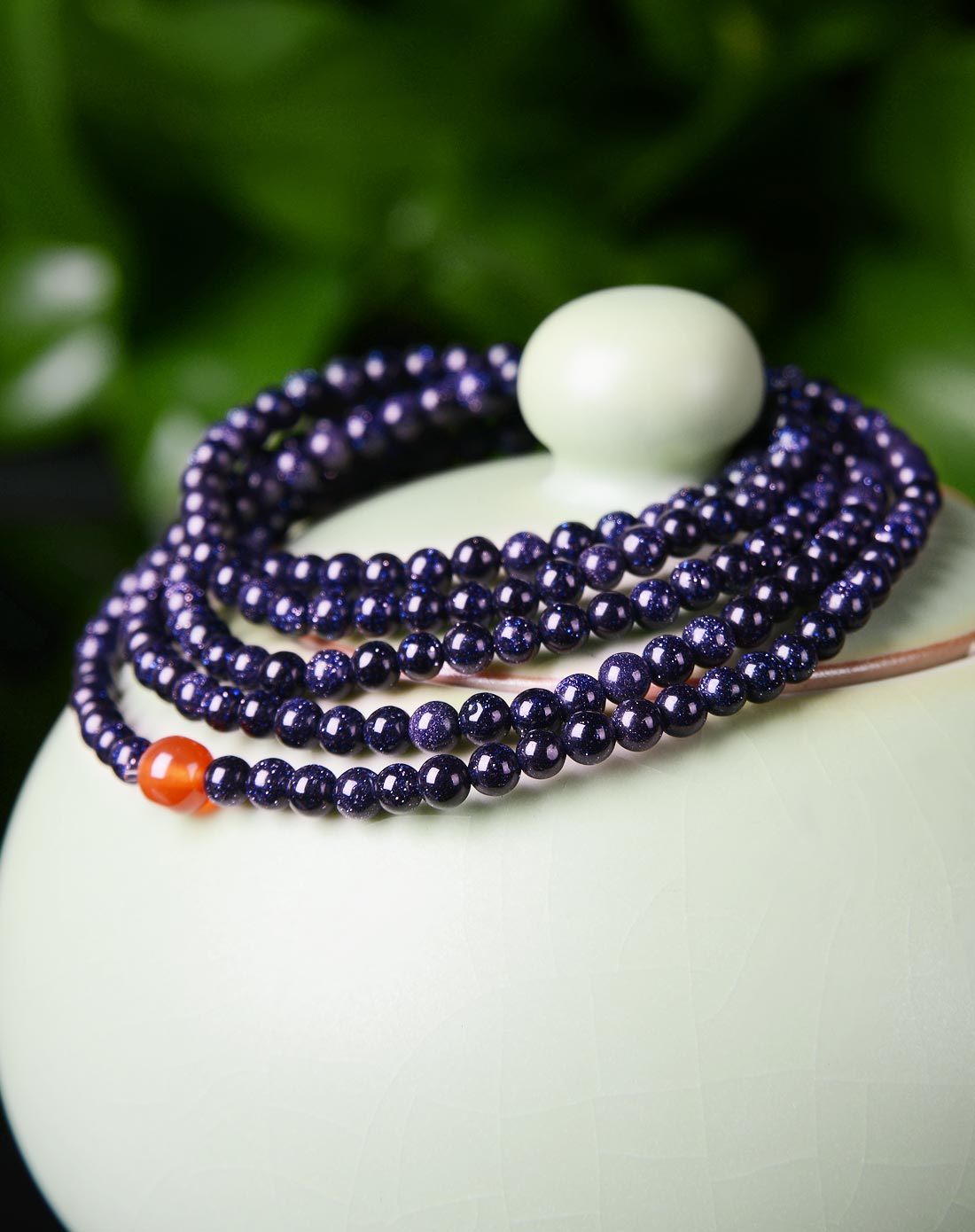 蓝星石转运5圈圆珠手串