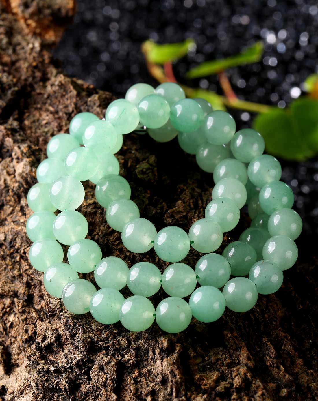 天然东陵玉圆珠项链 约8mm