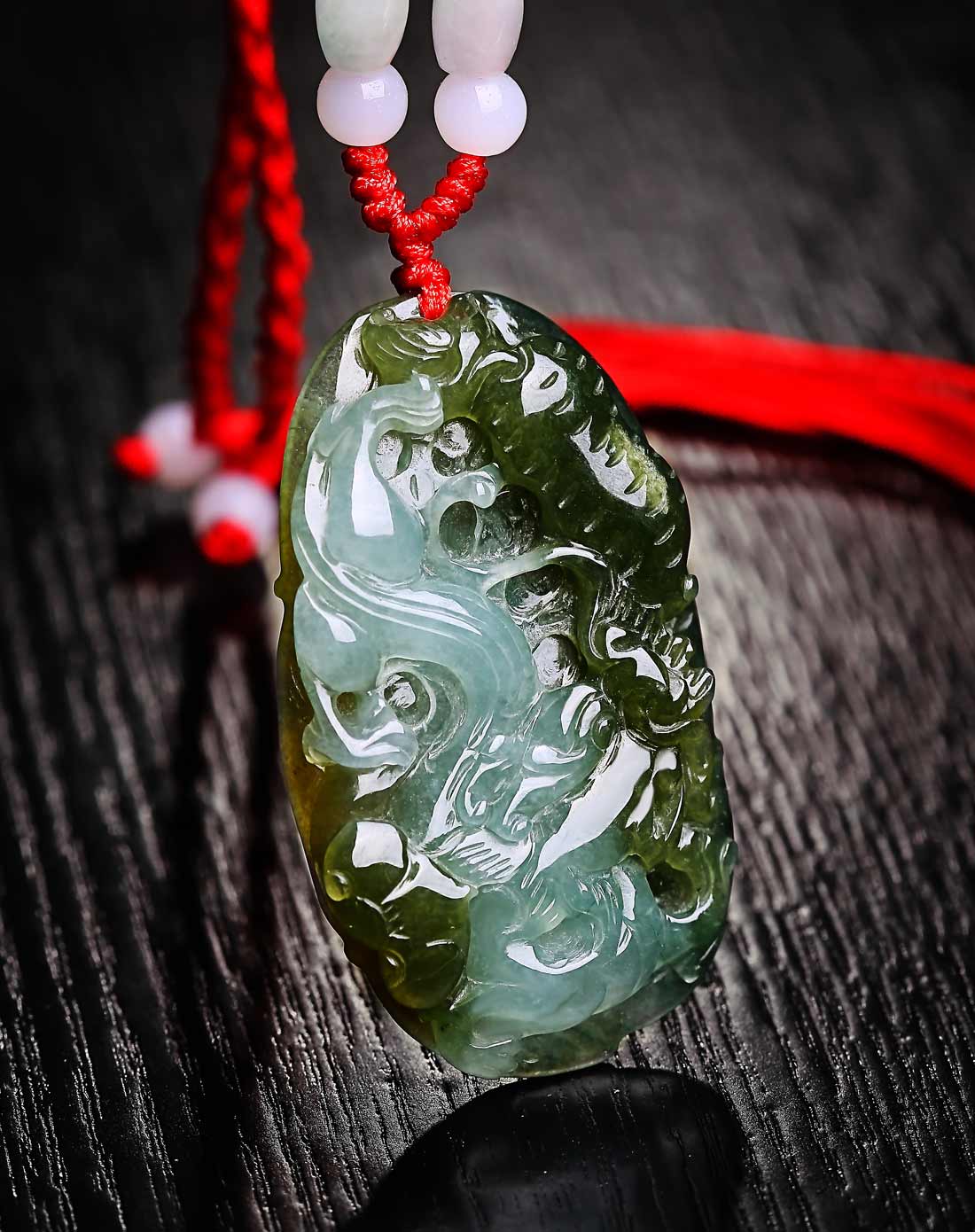 晶萃轩ching sui hin玉石贵重专场-极品精雕超细腻完美冰种通透龙牌