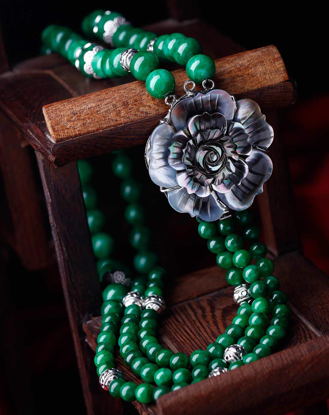 凤凰涅磐饰品移动端专场翠羽·干青珍珠母贝流苏项链f05079682001