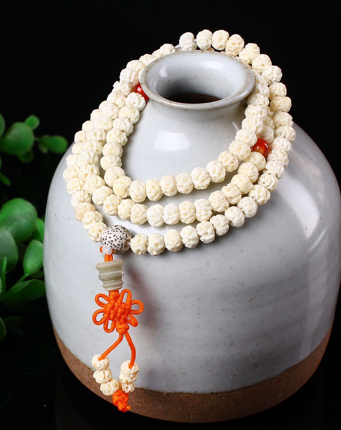 天然白如意菩提手串6mm