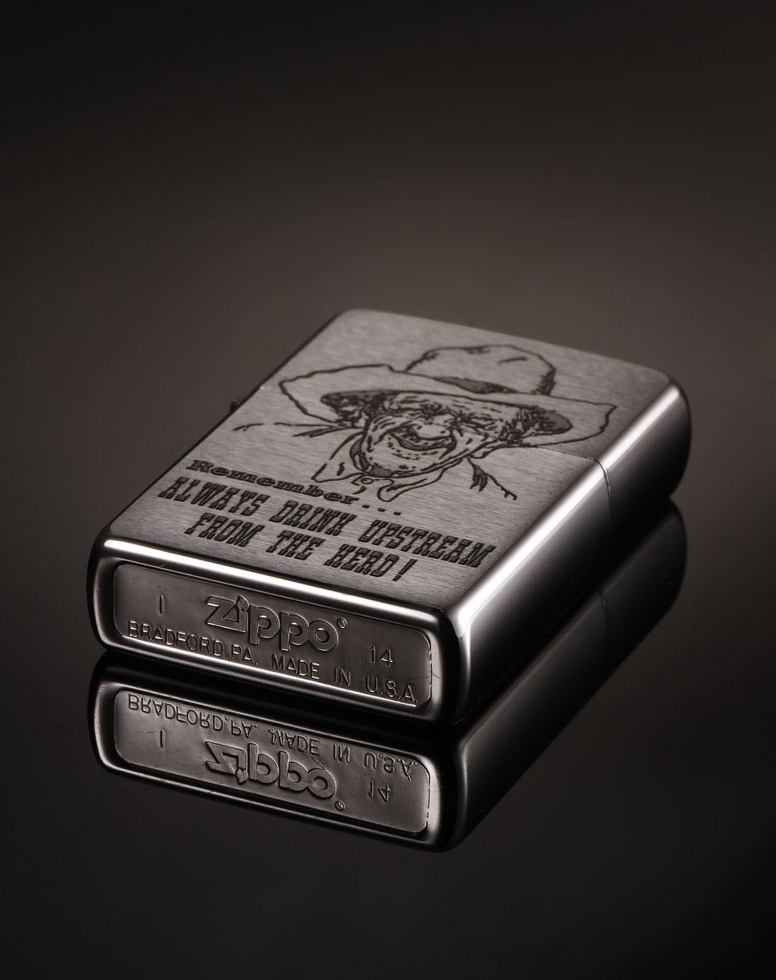 芝宝zippo打火机移动端专场-妙语连珠- 拉丝镀铬, 射印