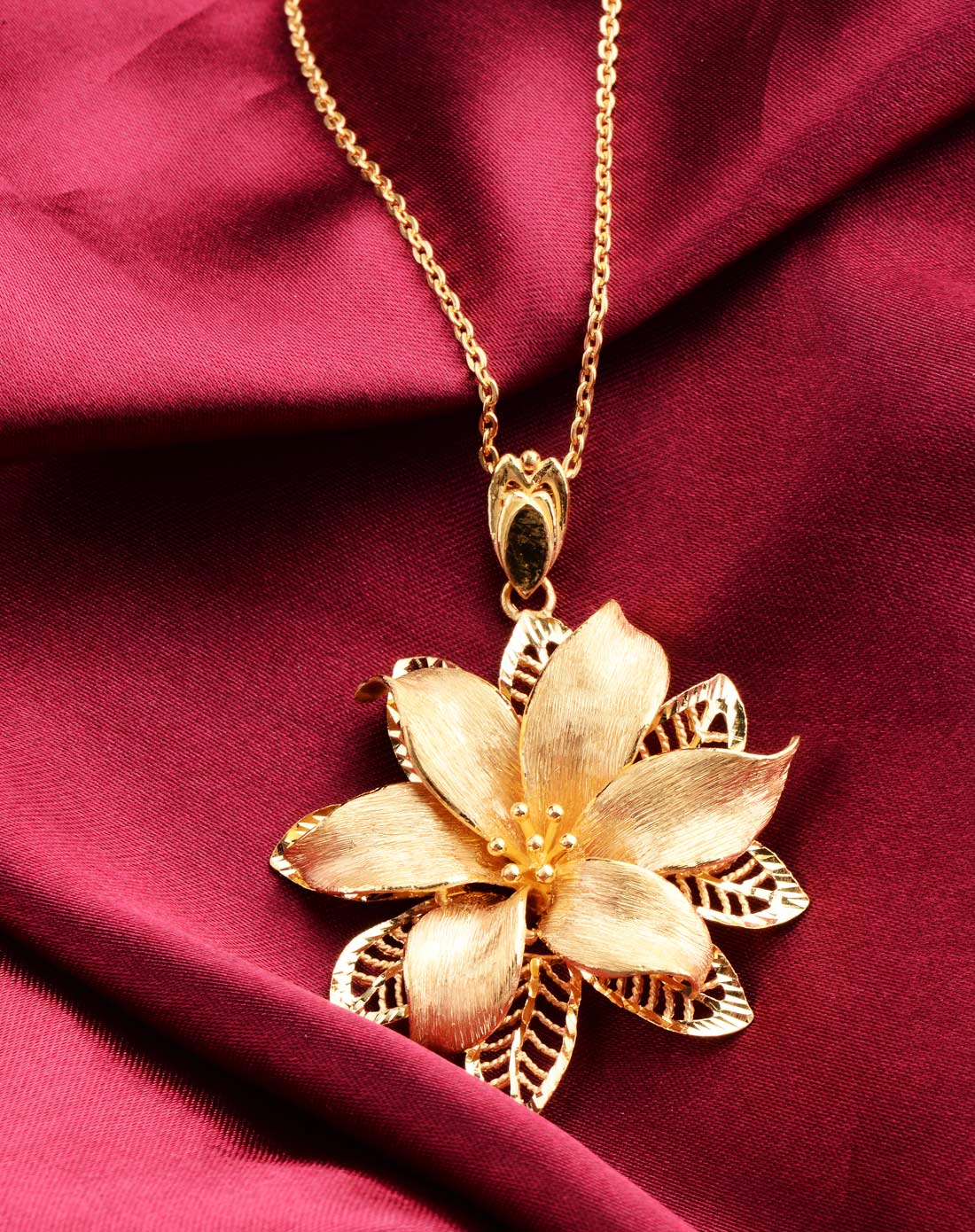 千足金黄金吊坠花丝大花(19.93克)