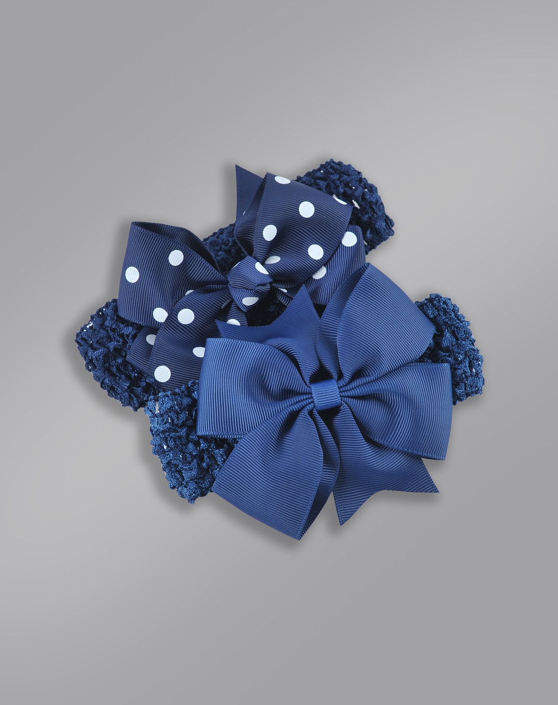 宝贝心语 藏青色靓丽公主蝴蝶结发带(2件装)