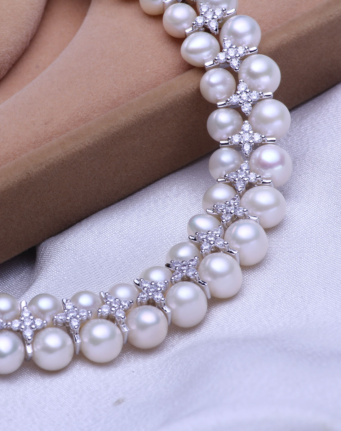 特价一生一世高圆圆同款项链双排淡水珍珠项链白色